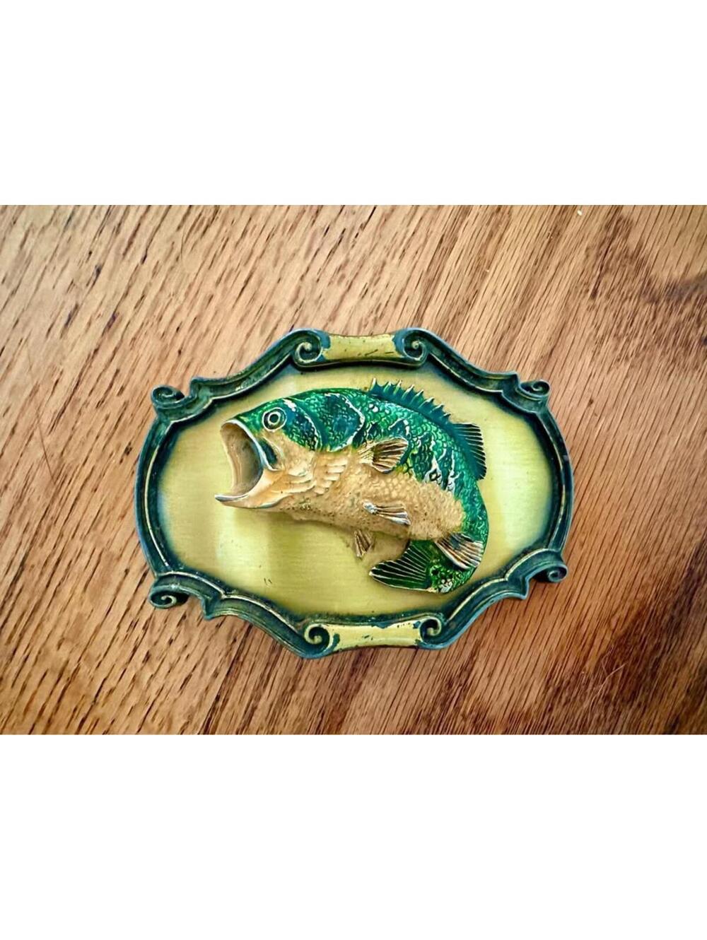Vintage 1978 Paintree Bass Fish Belt Buckle USA